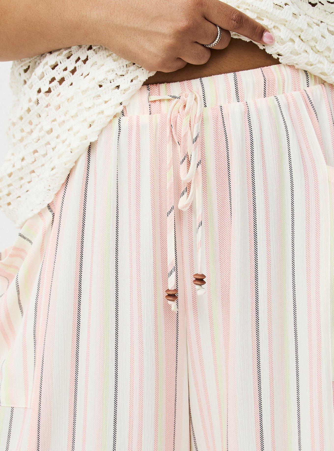 Pull-On Straight Leg High-Rise Pant, CASEY STRIPE IVORY, alternate