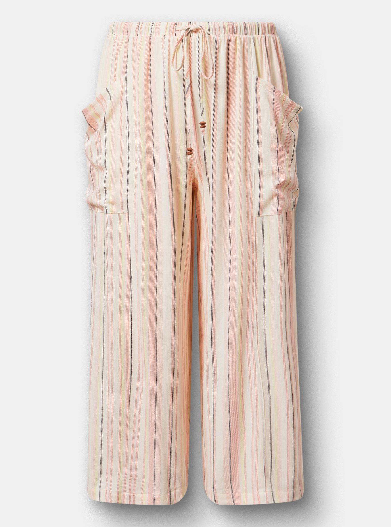 Pull-On Straight Leg High-Rise Pant, CASEY STRIPE IVORY, hi-res