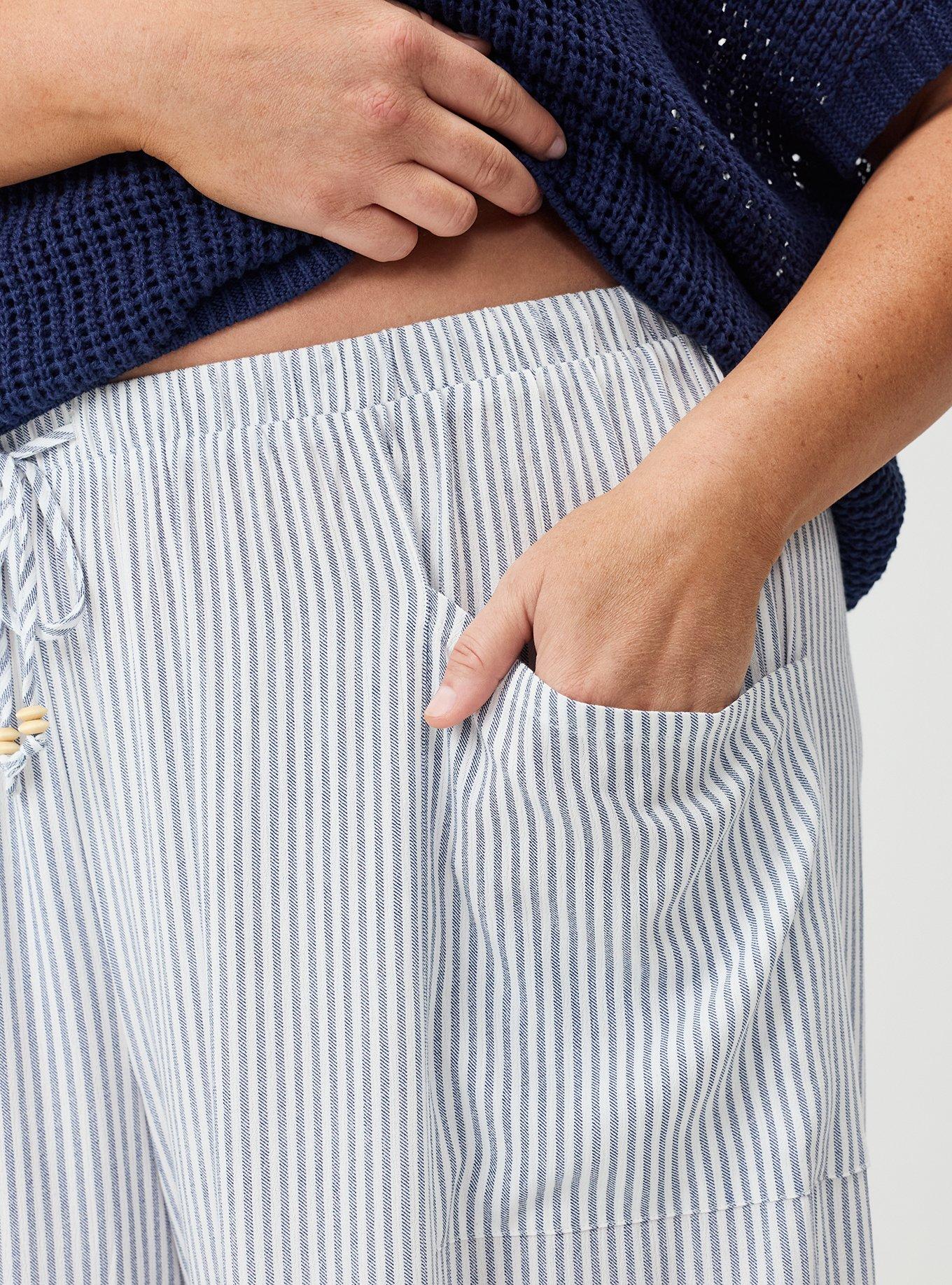 High-Rise Wide-Leg Gauze Pant, PORTER STRIPE NAVY, alternate