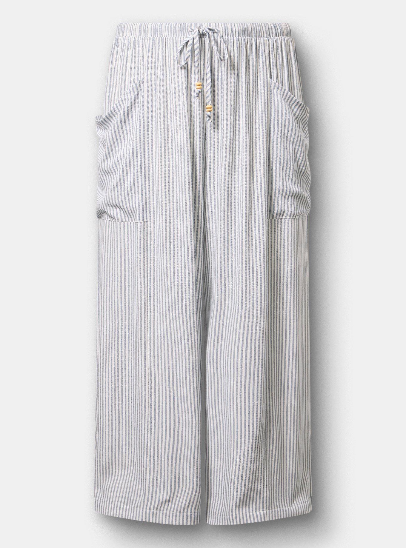 High-Rise Wide-Leg Gauze Pant, PORTER STRIPE NAVY, hi-res