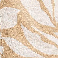 Plus Size Pull-On High-Rise Cargo Short, LENI GRAPHIC LEAVES WHISPER WHITE/GINGER ROOT, swatch