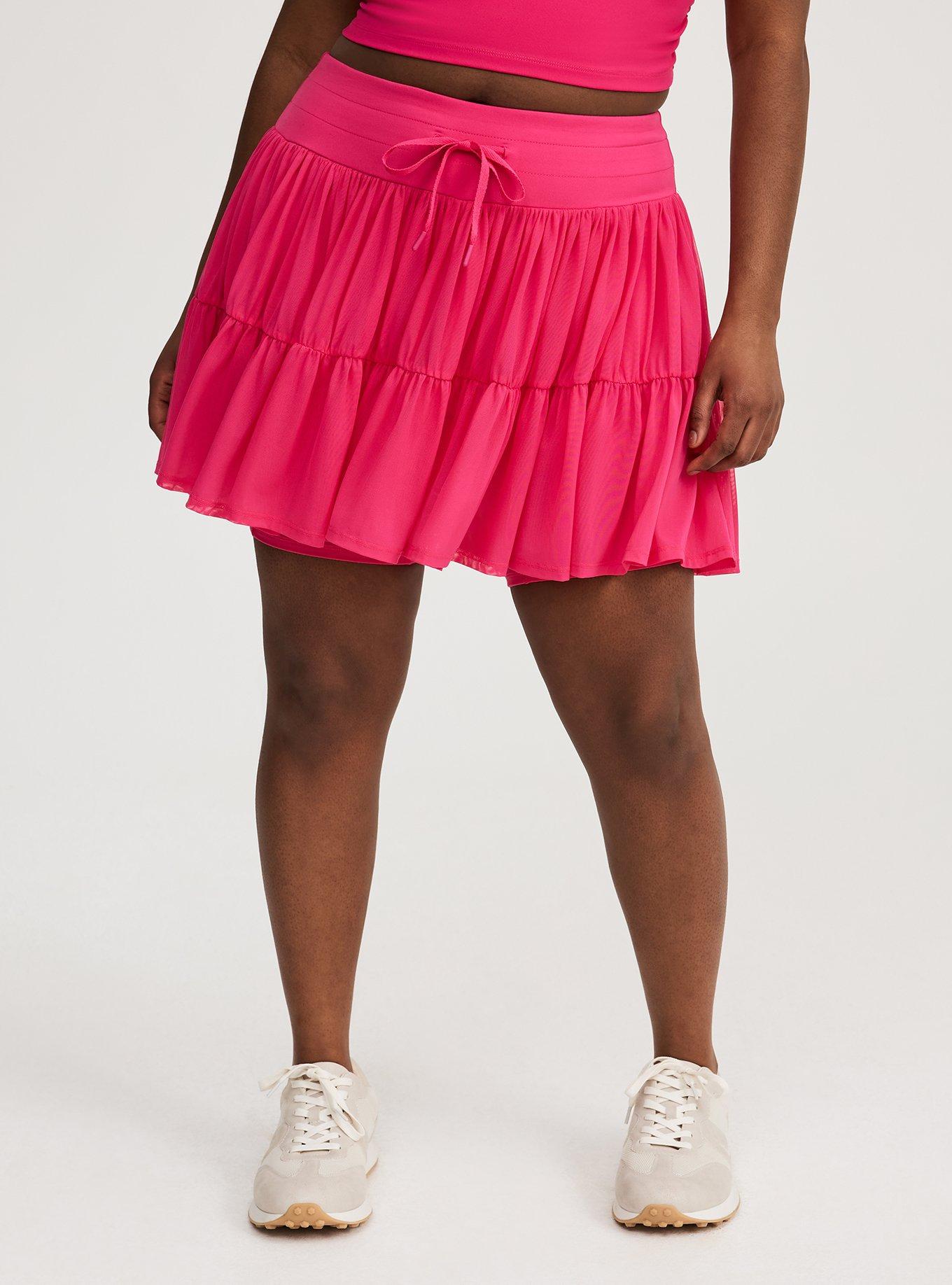 Mesh Ruffle Active Skirt with Bike Short