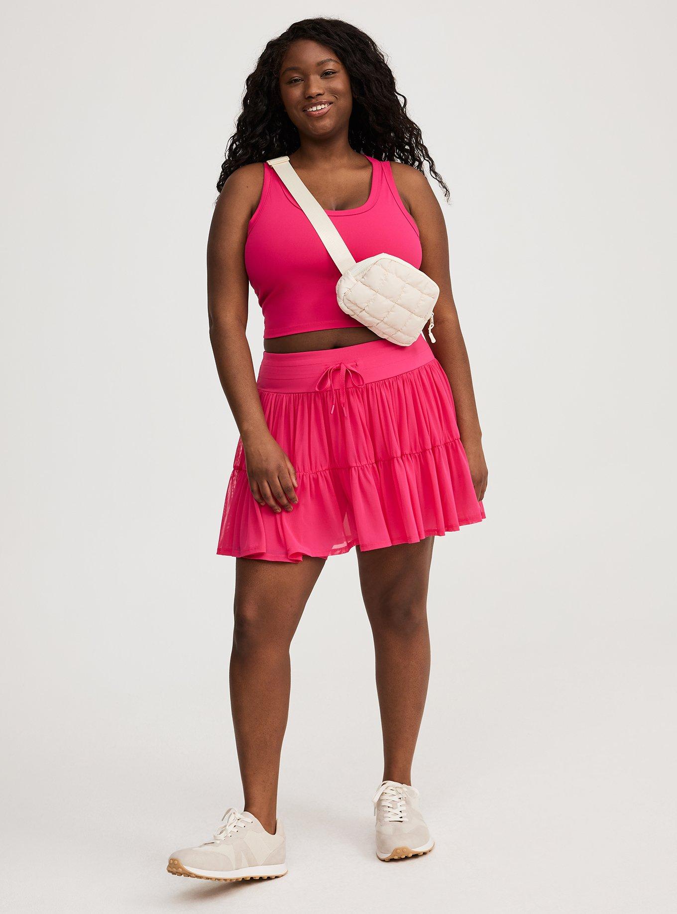 Mesh Ruffle Active Skirt with Bike Short