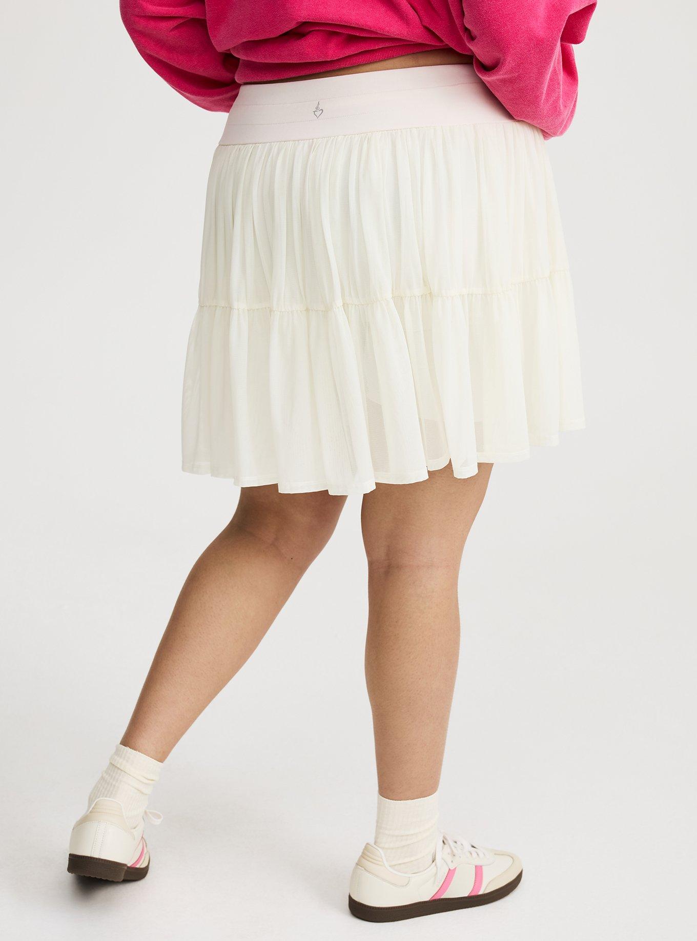 Mesh Ruffle Active Skirt with Bike Short