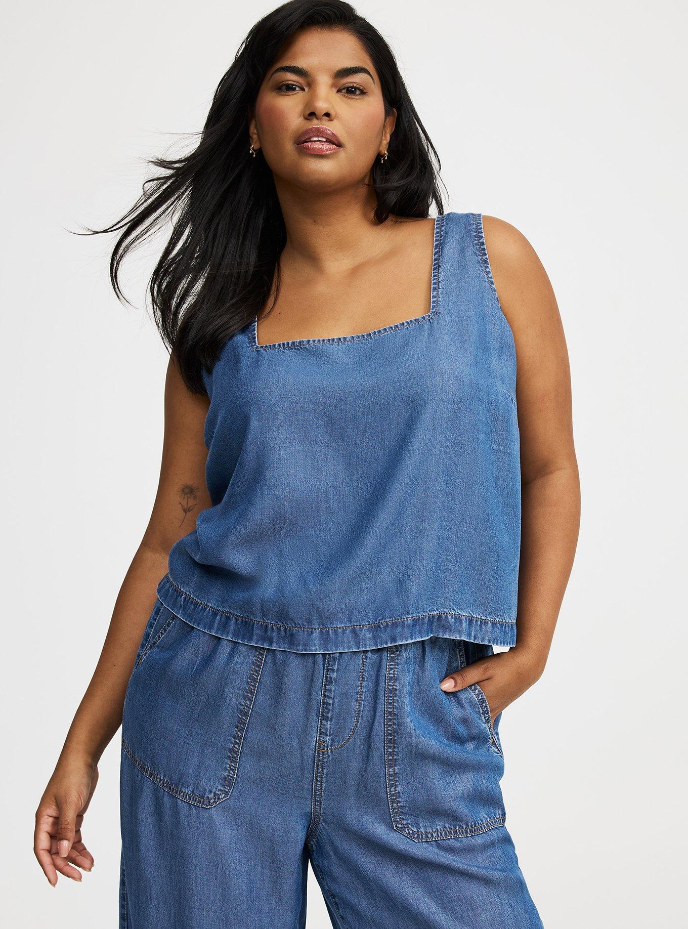 Tencel Square Neck Crop Top