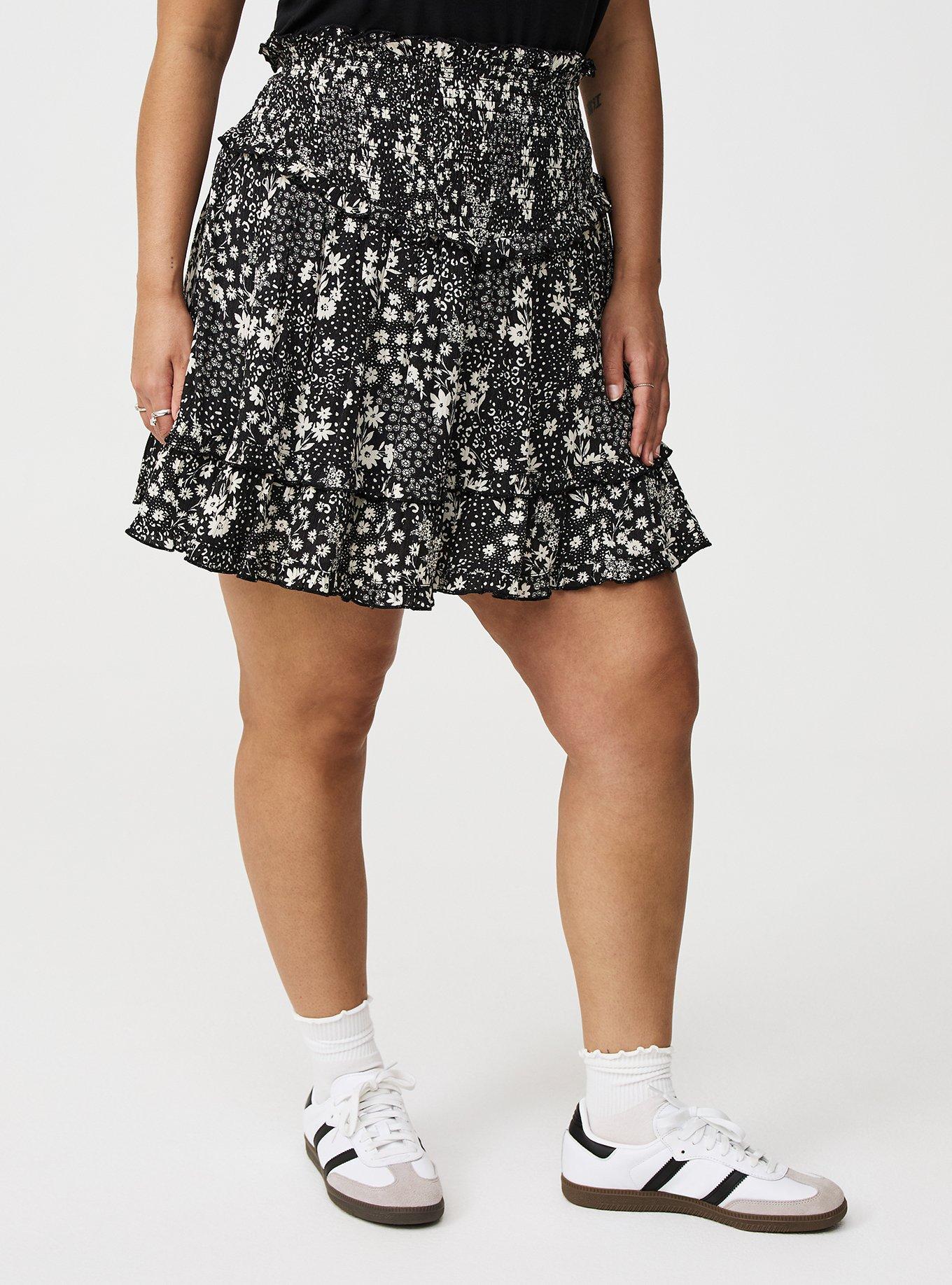 Smocked Ruffle Mini Skirt