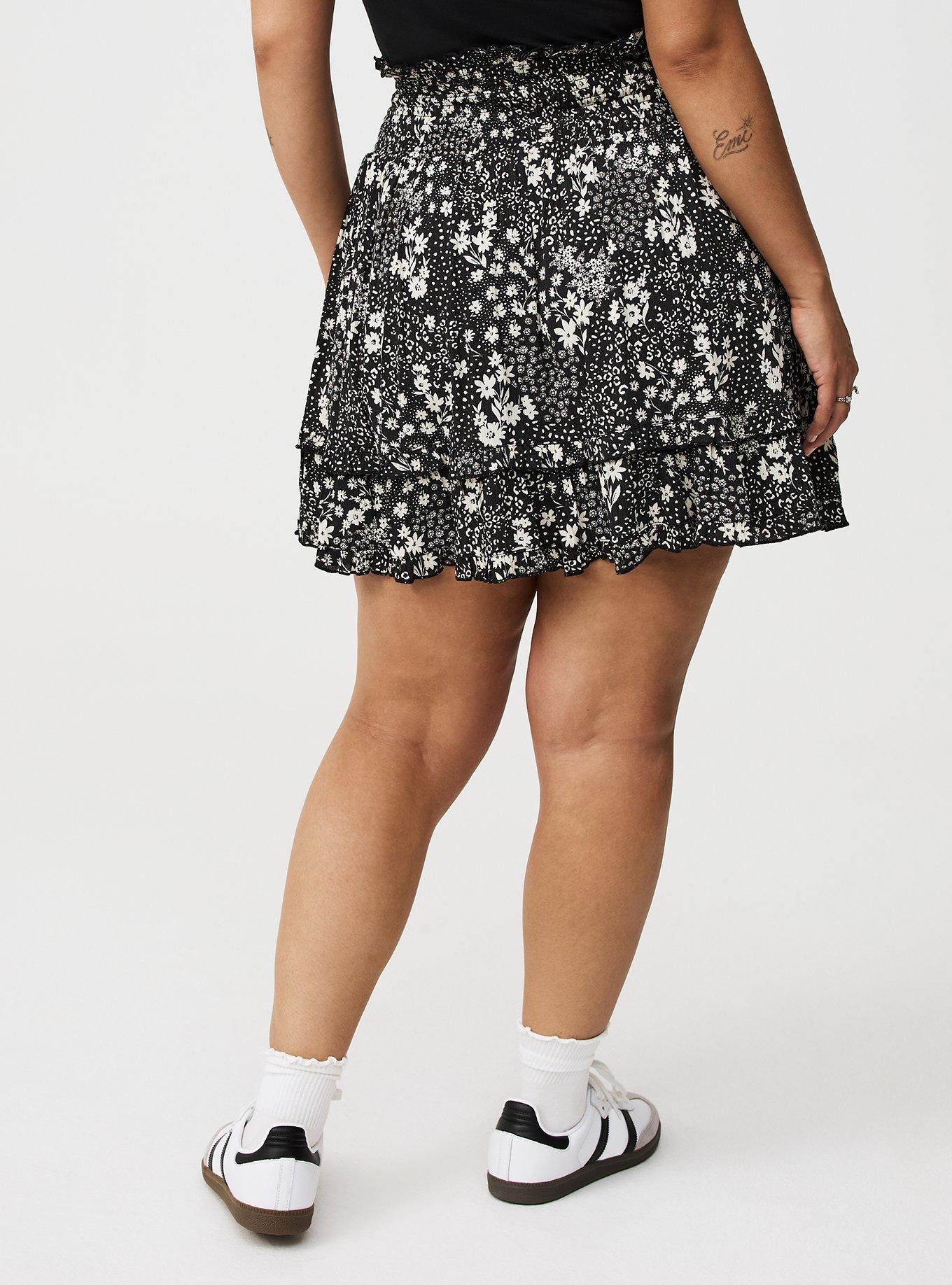 Smocked Ruffle Mini Skirt