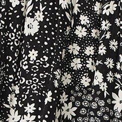 Smocked Ruffle Mini Skirt, DOODLE DITSY FLORAL DEEP BLACK, swatch