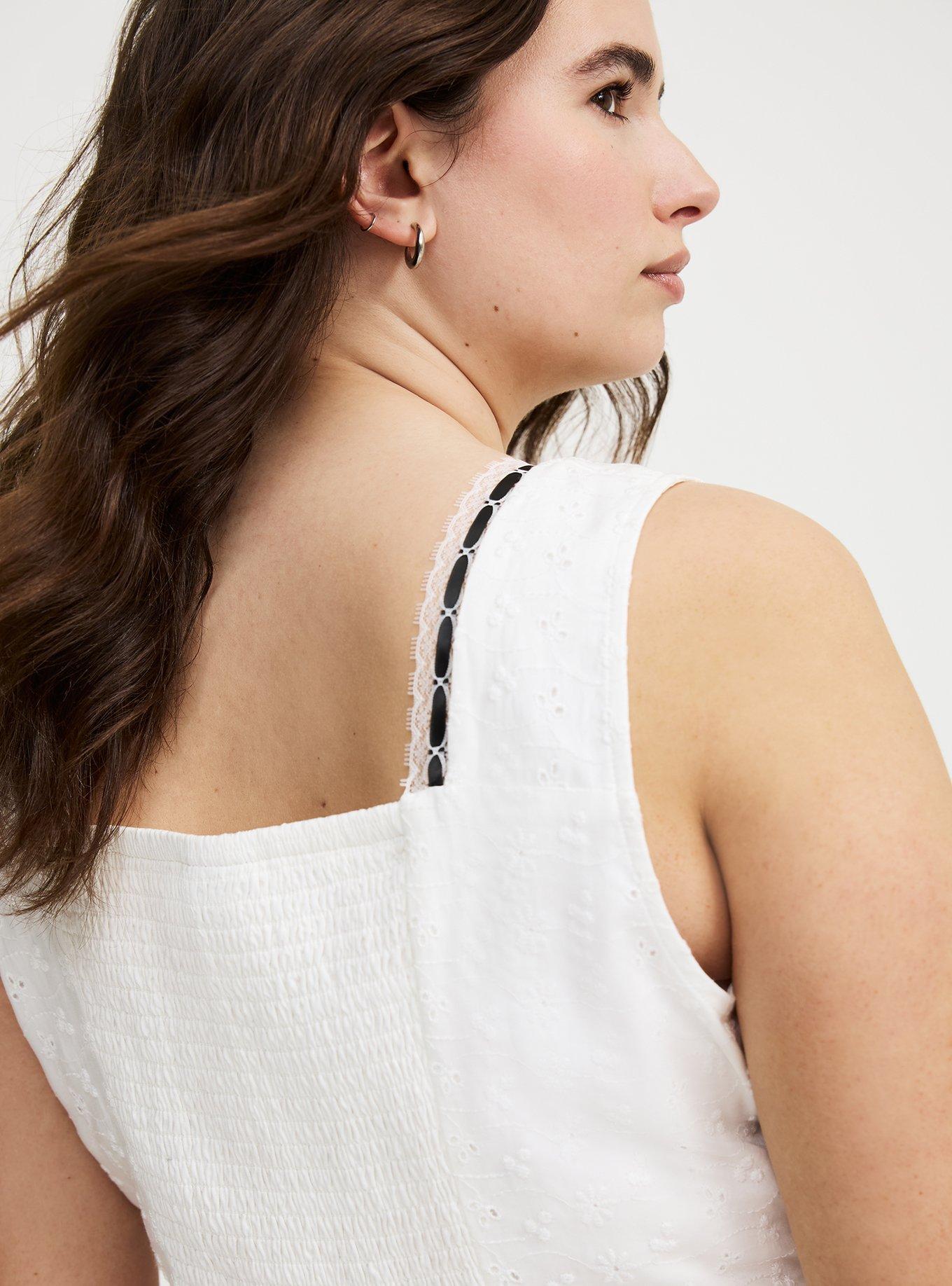 Peplum Eyelet Top
