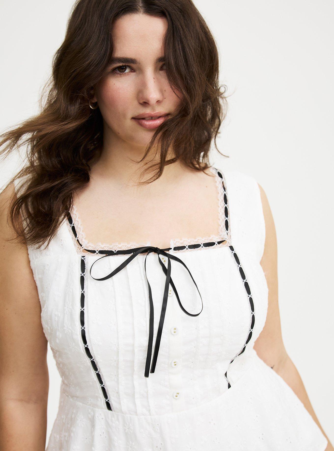 Peplum Eyelet Top