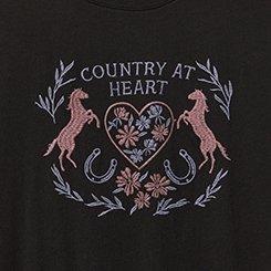 Country At Heart Classic Heritage Jersey Tee, DEEP BLACK, swatch