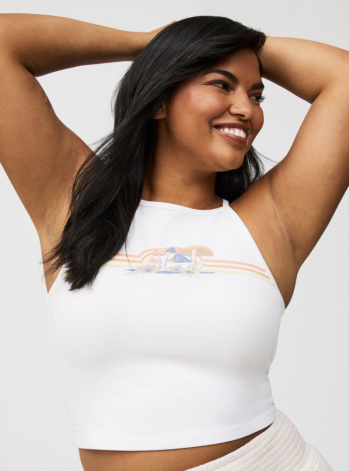 Mushroom Foxy High Neck Crop Tank