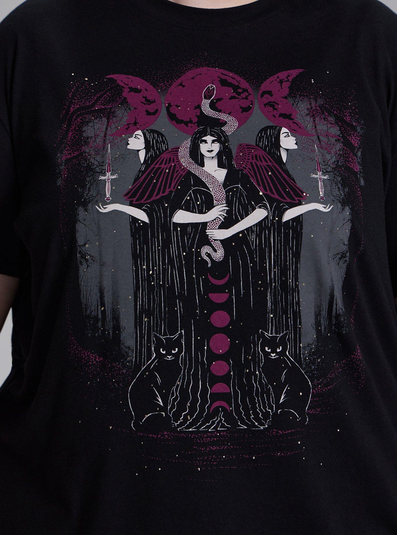 Nightfall Oversized Graphic Tee, THREE WITCHES DEEP BLACK, alternate