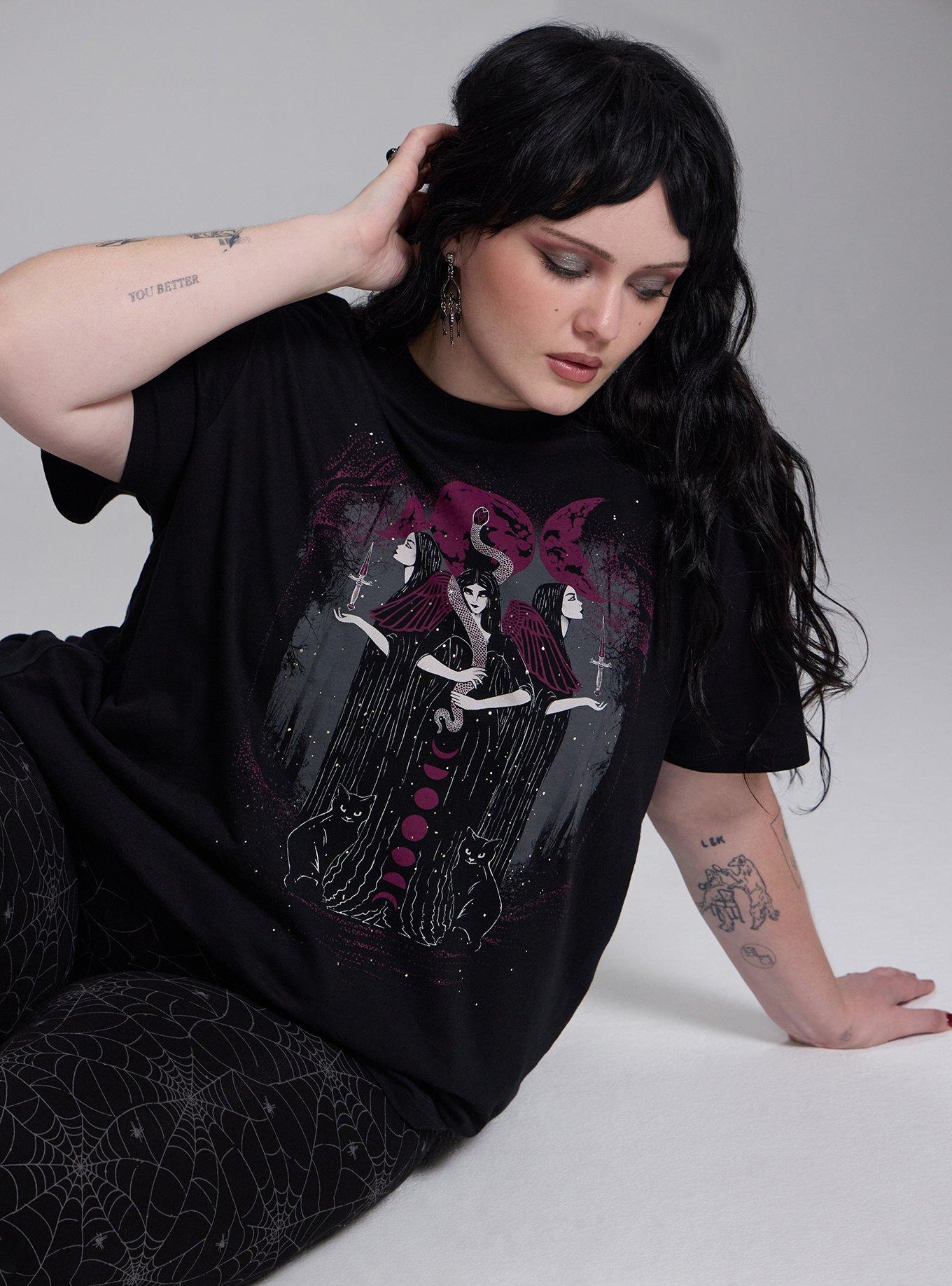 Nightfall Oversized Graphic Tee, THREE WITCHES DEEP BLACK, alternate