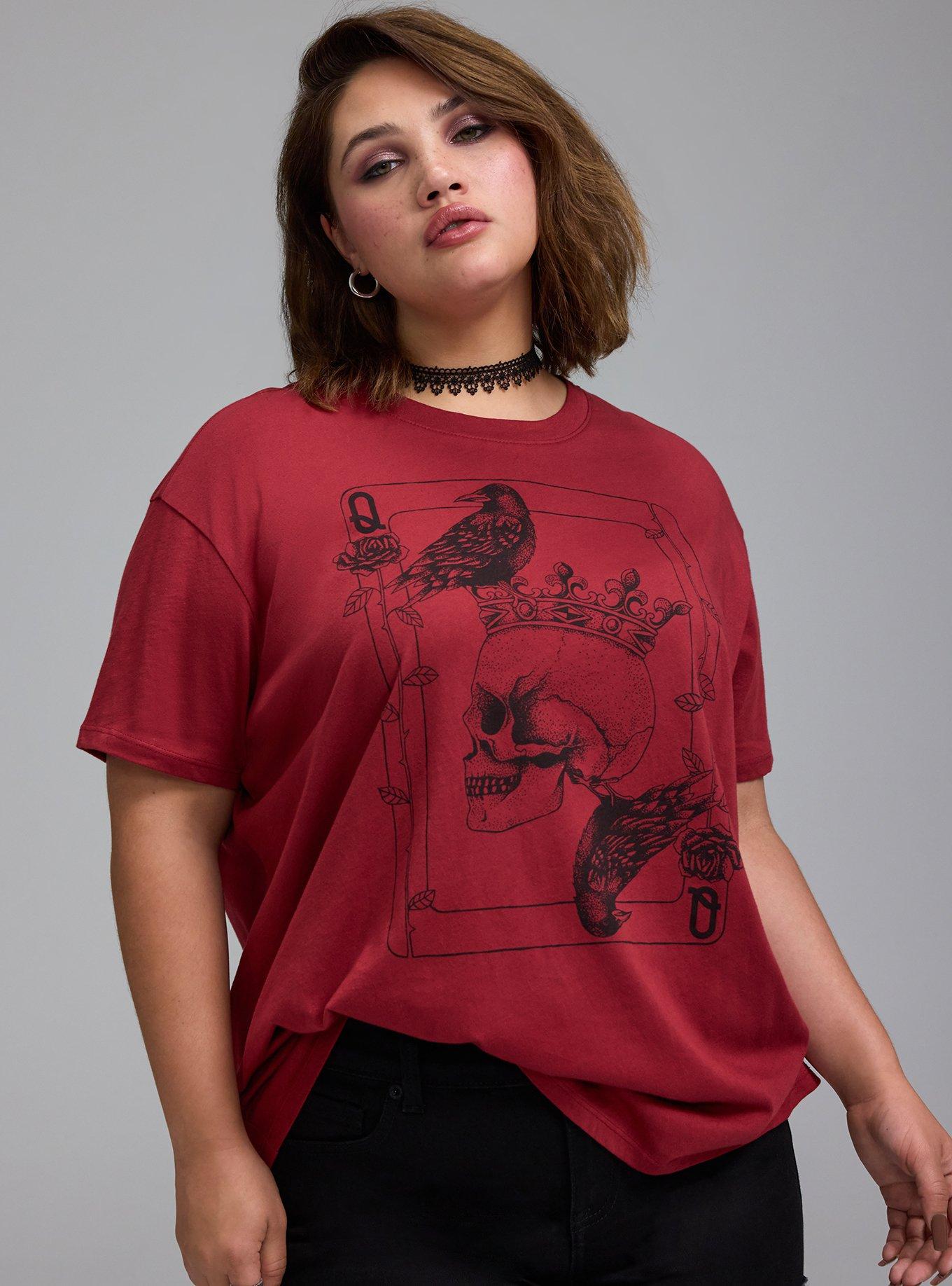 Nightfall Oversized Graphic Tee, SKULL CARD SUN DRIED TOMATO, alternate