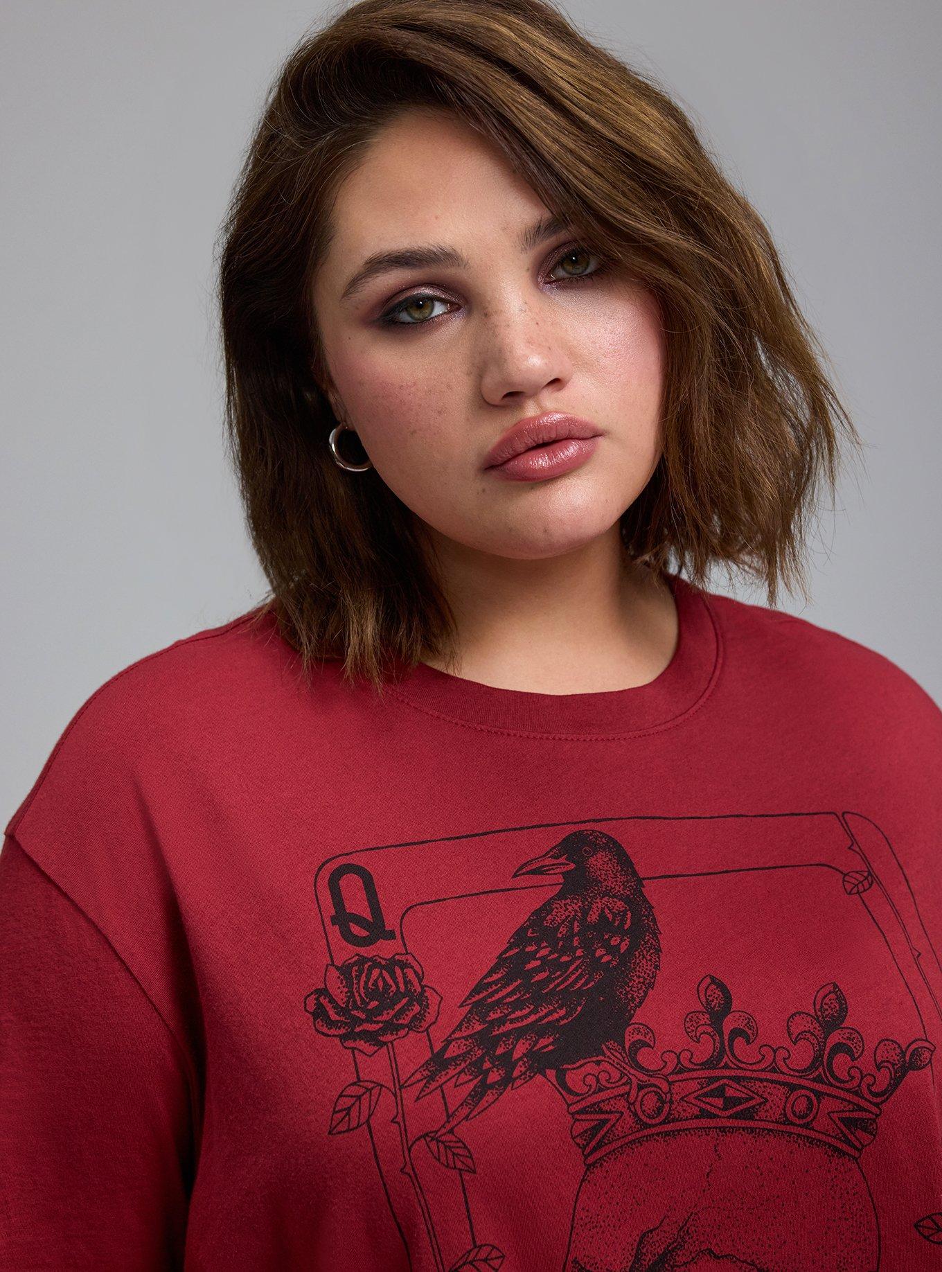 Nightfall Oversized Graphic Tee, SKULL CARD SUN DRIED TOMATO, alternate