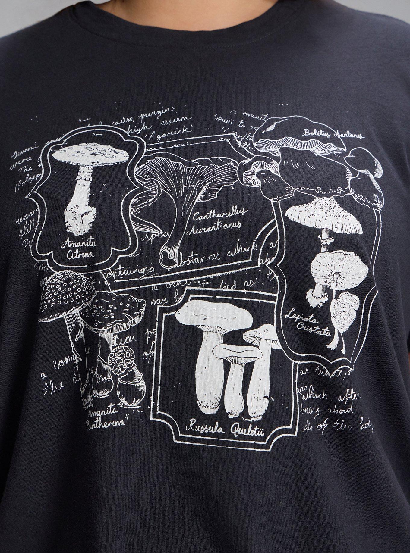 Plus Size Nightfall Oversized Graphic Tee, POISONOUS MUSHROOM BOTANICAL PHANTOM, alternate