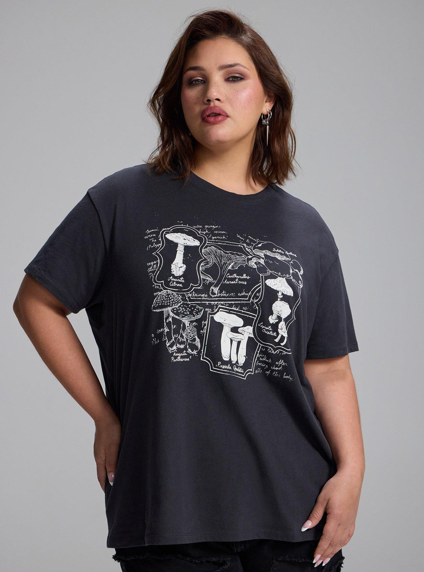 Plus Size Nightfall Oversized Graphic Tee, POISONOUS MUSHROOM BOTANICAL PHANTOM, hi-res