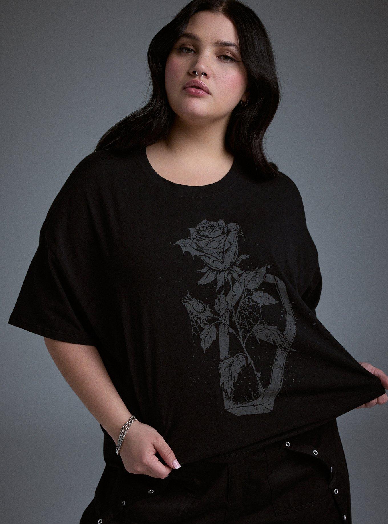 Nightfall Oversized Heritage Jersey Crop Tee, ROSE COFFIN, alternate