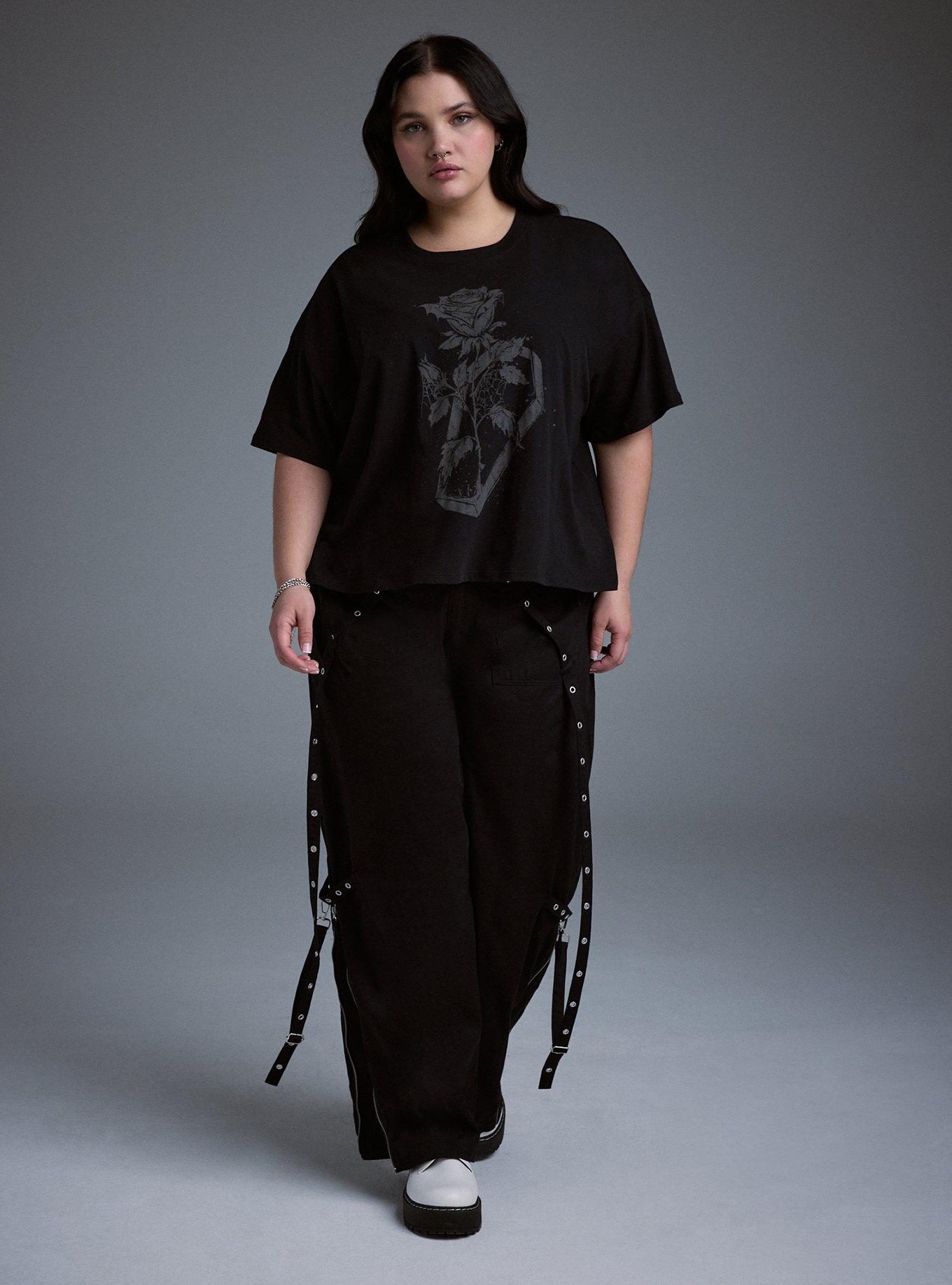 Nightfall Oversized Heritage Jersey Crop Tee, ROSE COFFIN, alternate