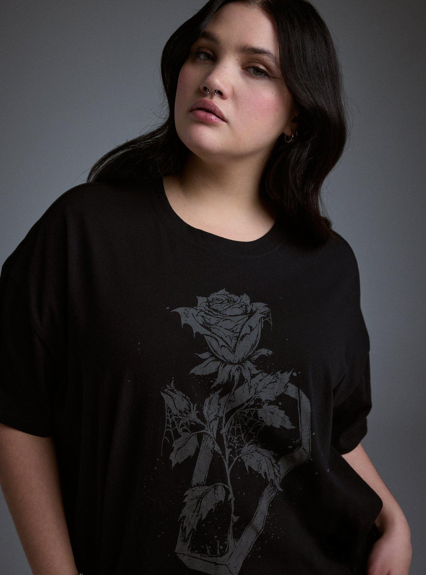 Nightfall Oversized Heritage Jersey Crop Tee, ROSE COFFIN, alternate