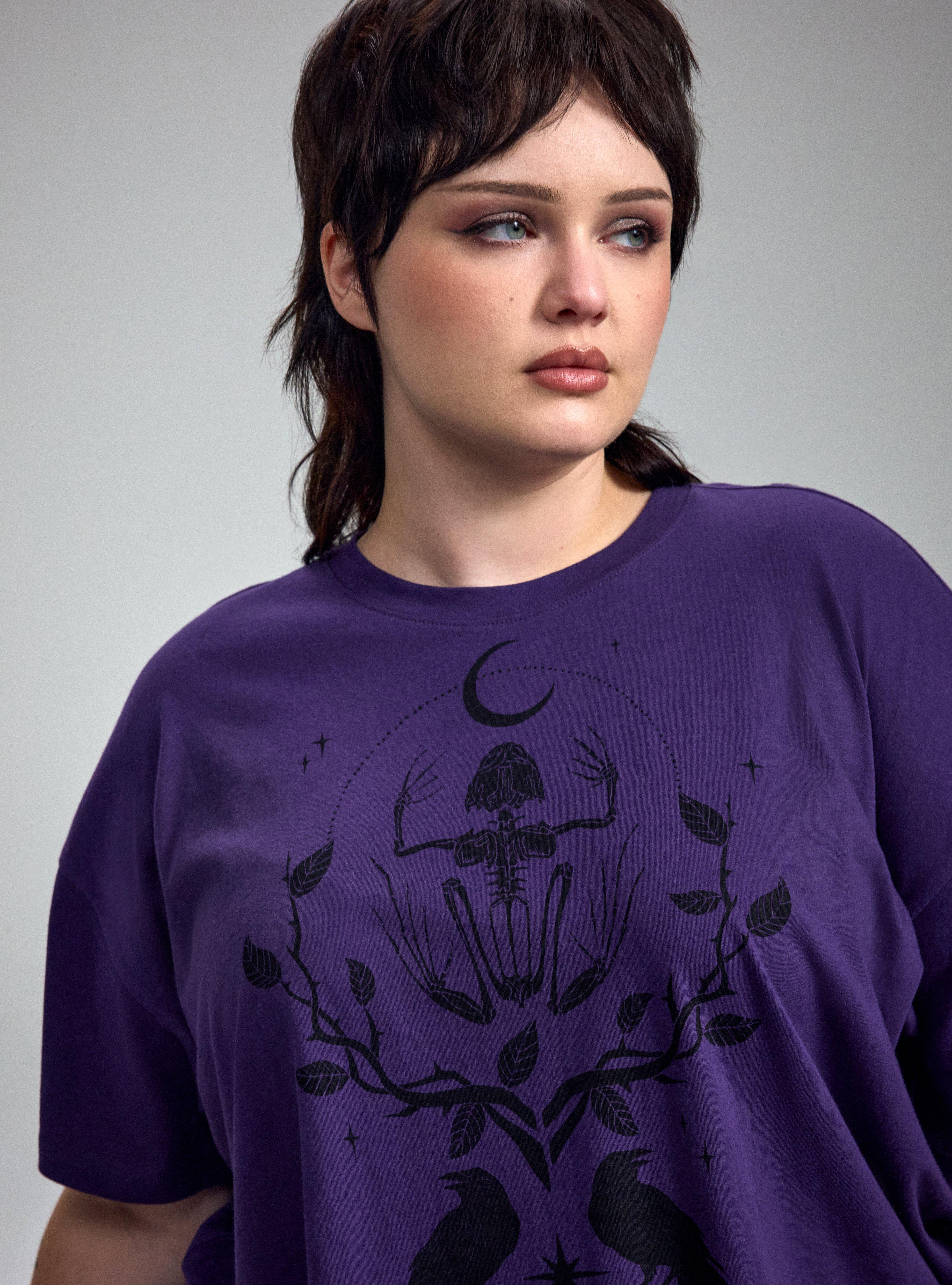 Nightfall Oversized Heritage Jersey Crop Tee, FROG SKELETON, alternate