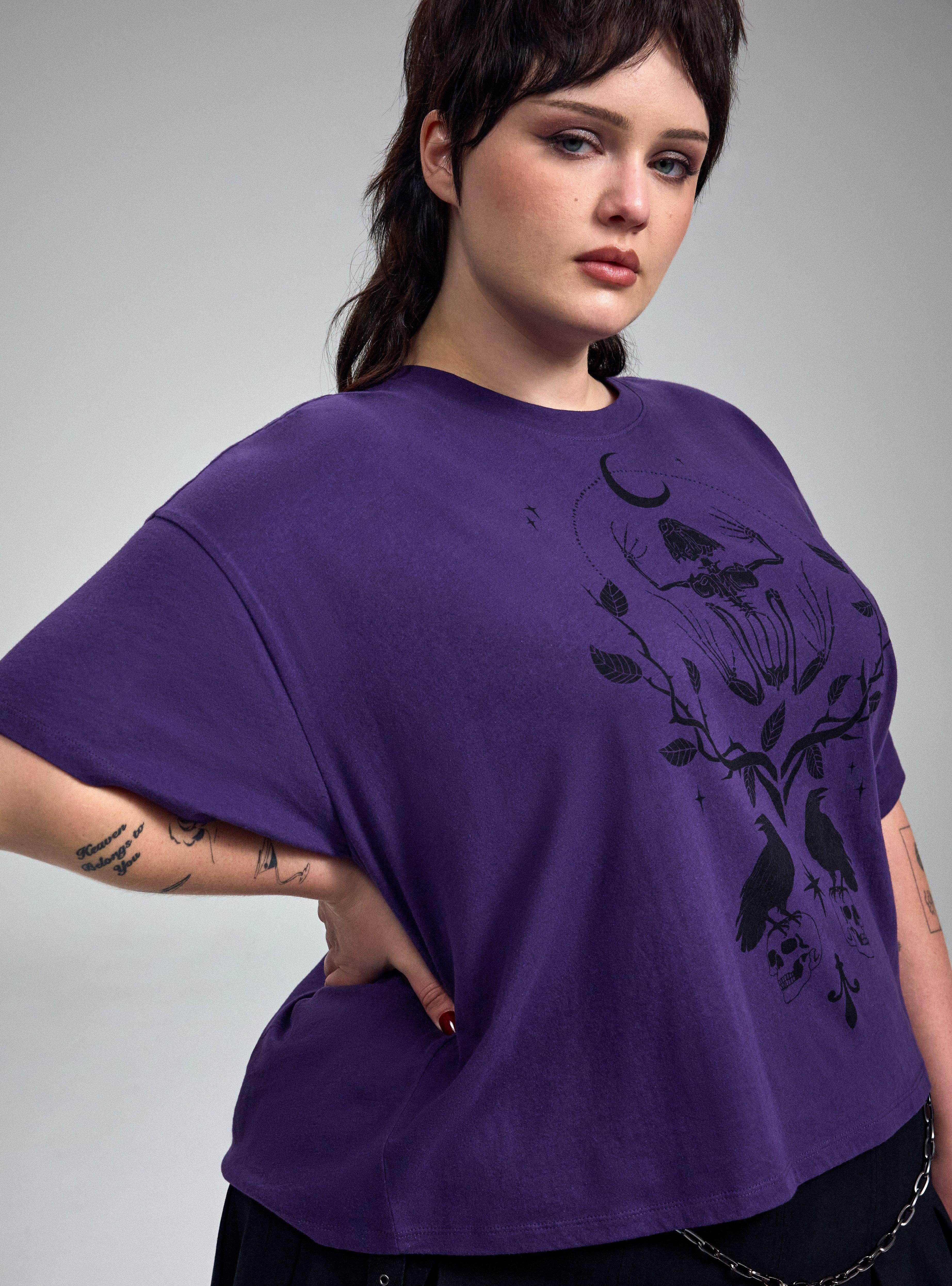Nightfall Oversized Heritage Jersey Crop Tee, FROG SKELETON, alternate