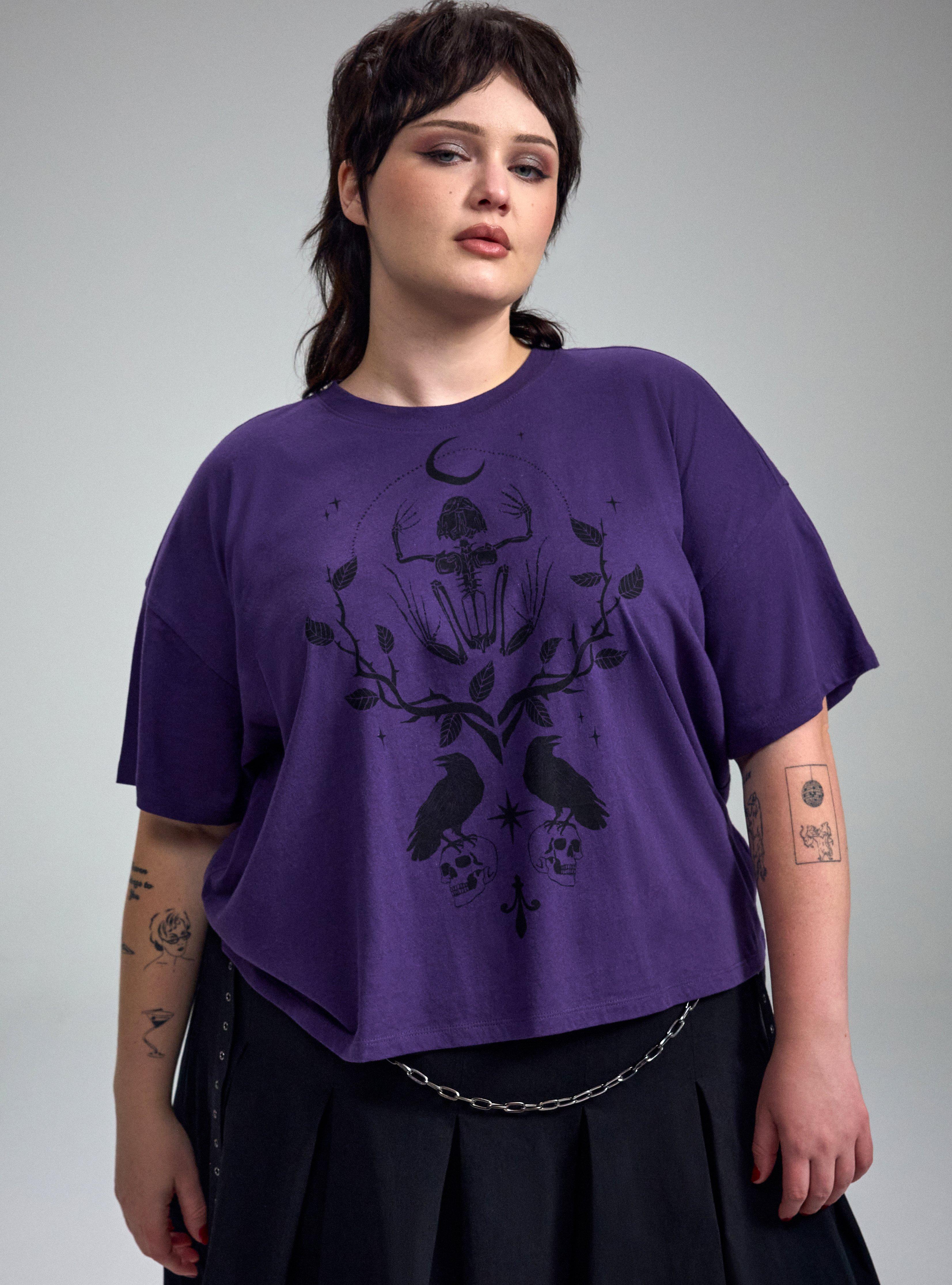 Nightfall Oversized Heritage Jersey Crop Tee, FROG SKELETON, alternate