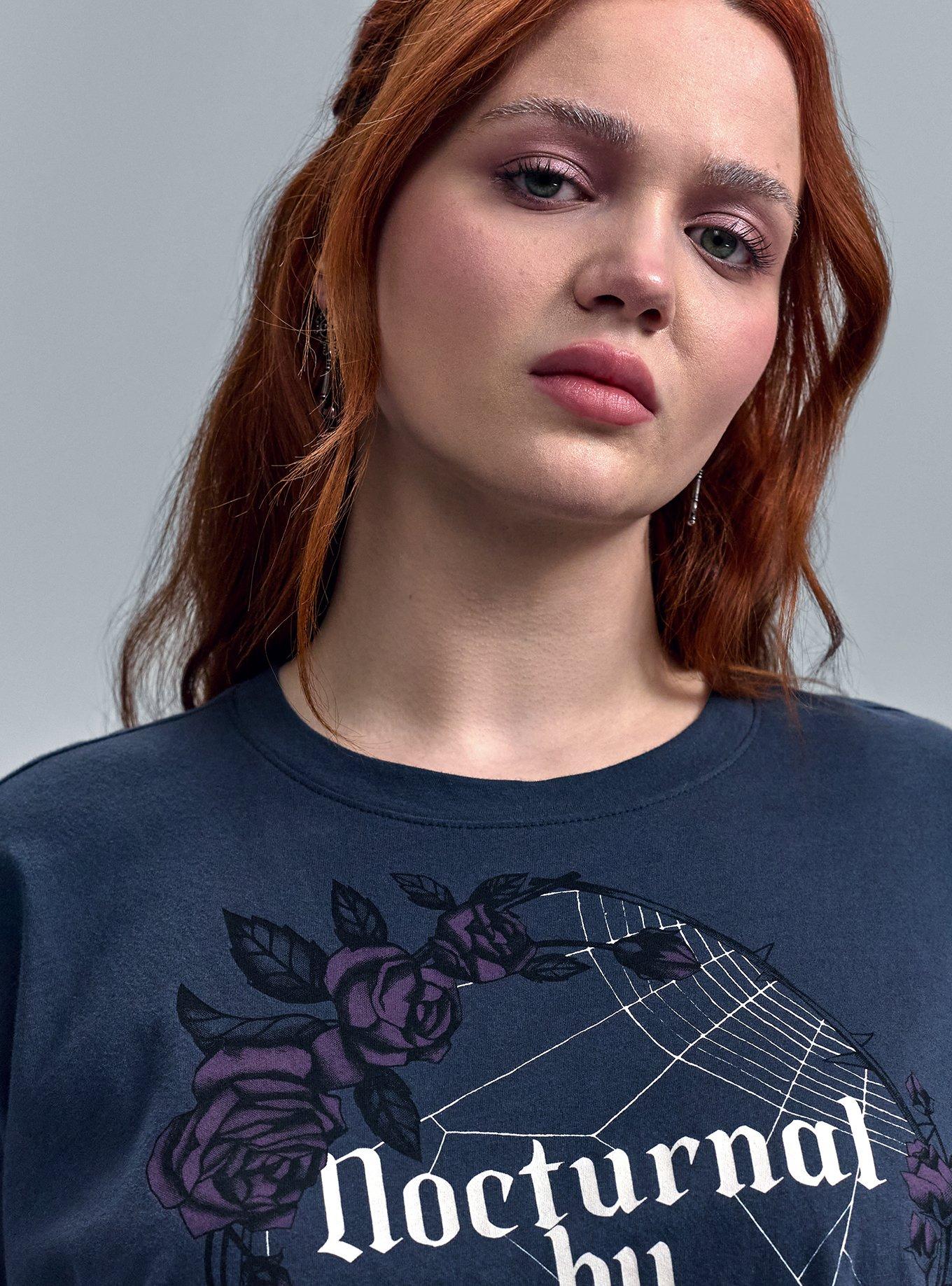 Nightfall Oversized Heritage Jersey Crop Tee, NOCTURNAL ROSE, alternate