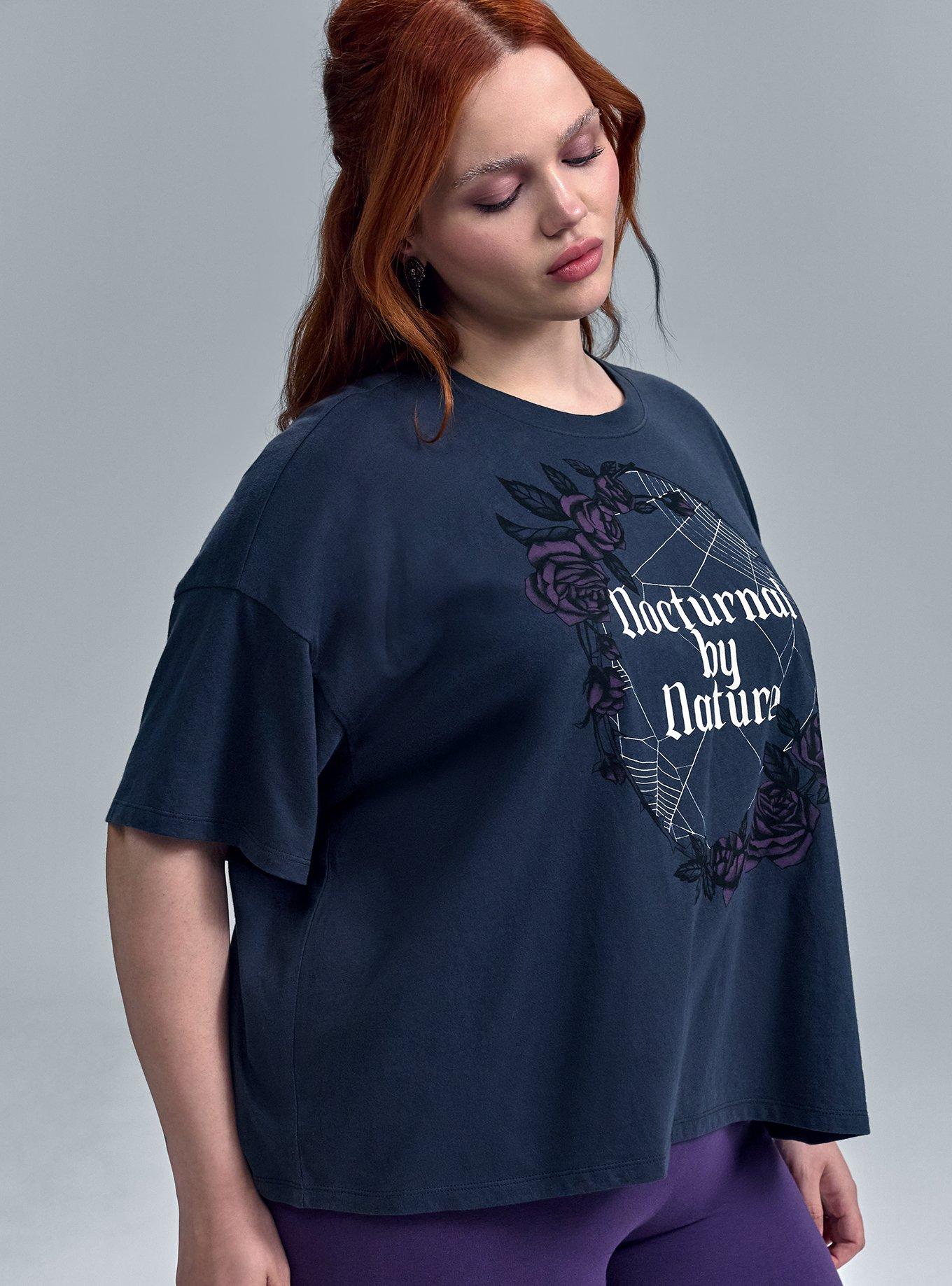 Nightfall Oversized Heritage Jersey Crop Tee, NOCTURNAL ROSE, alternate