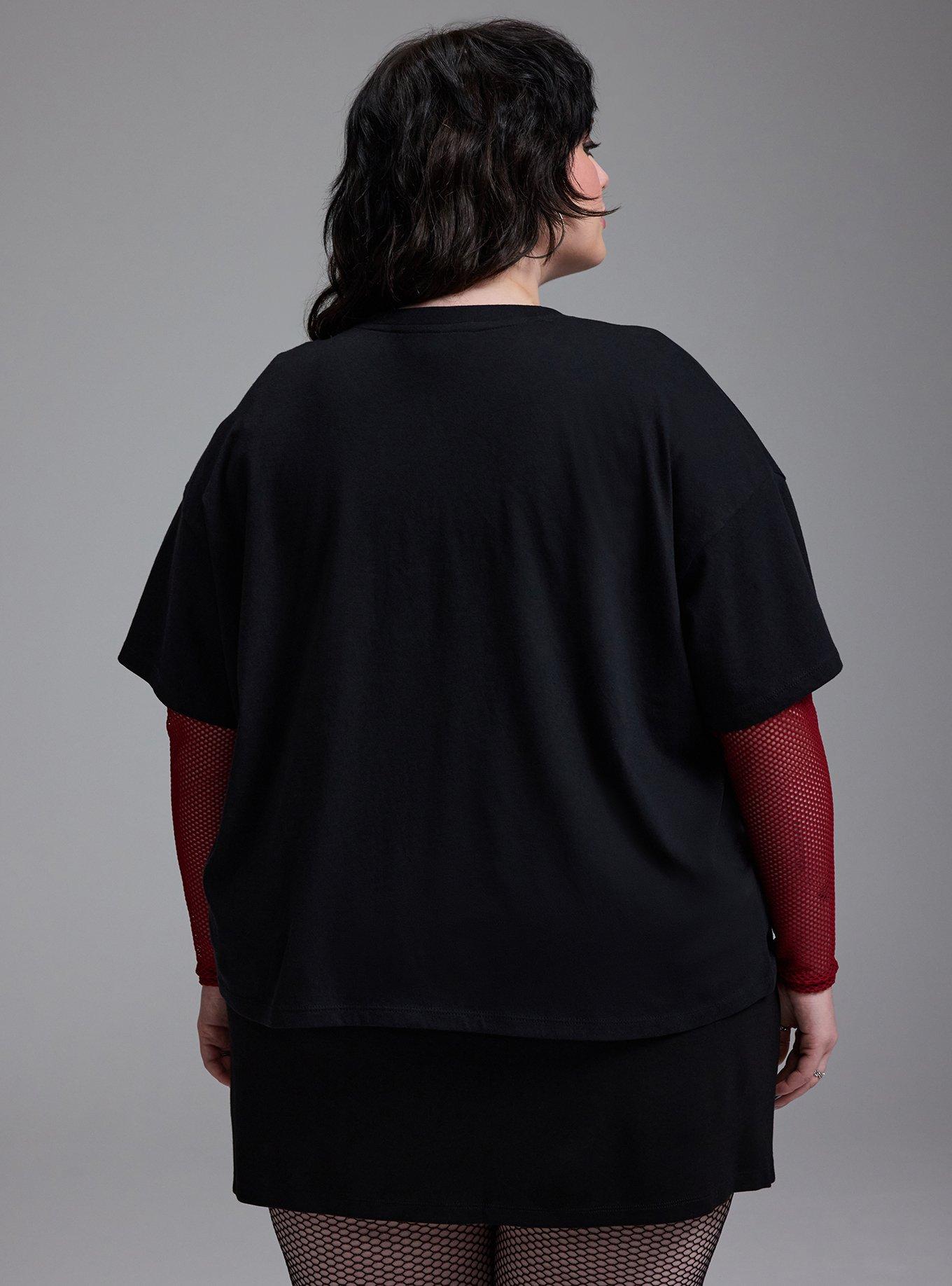 Nightfall Heritage Jersey Crop Tee, MUSHROOM SKULL DEEP BLACK, alternate