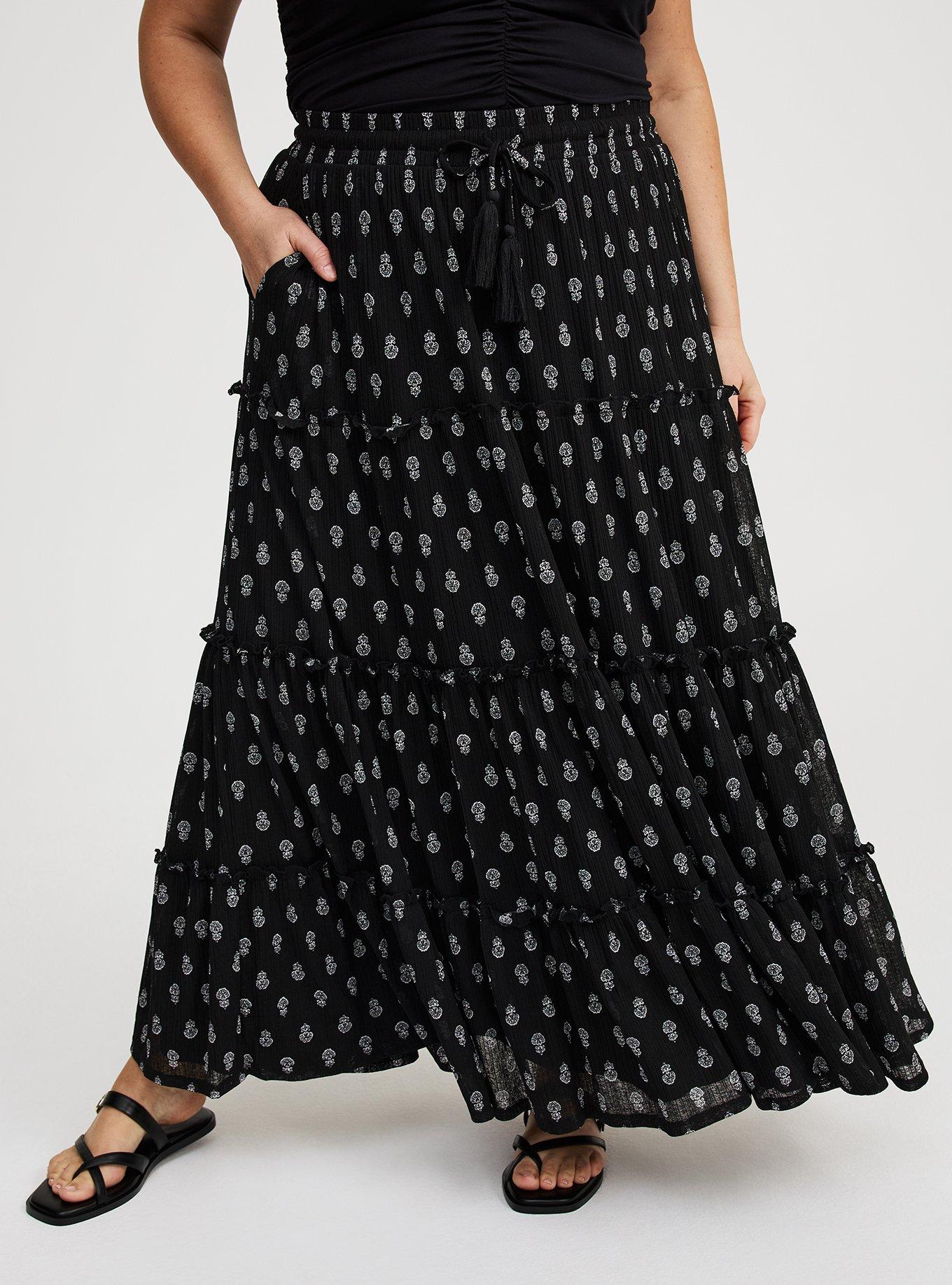 Maxi Tiered Drawstring Skirt