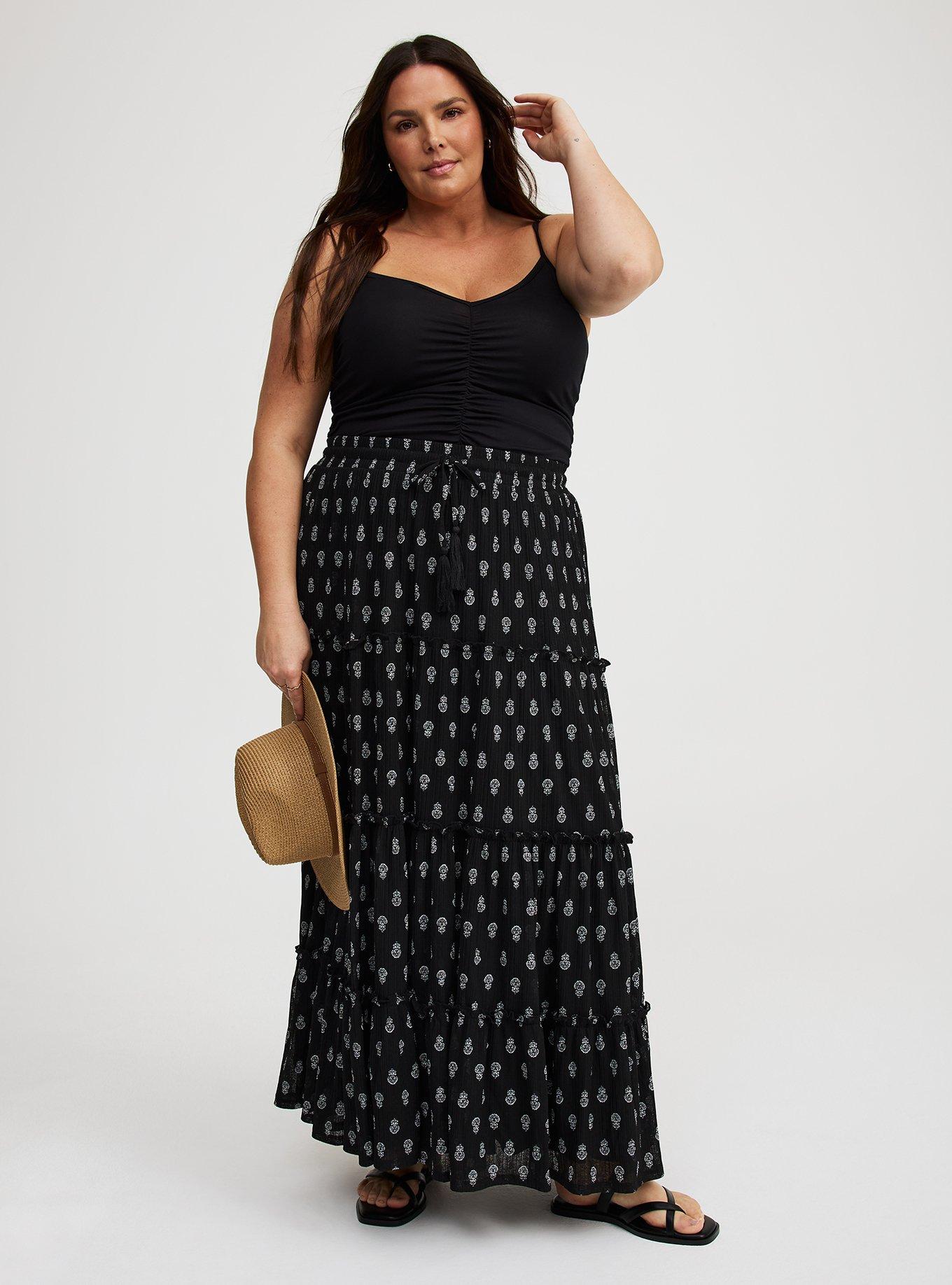 Maxi Tiered Drawstring Skirt