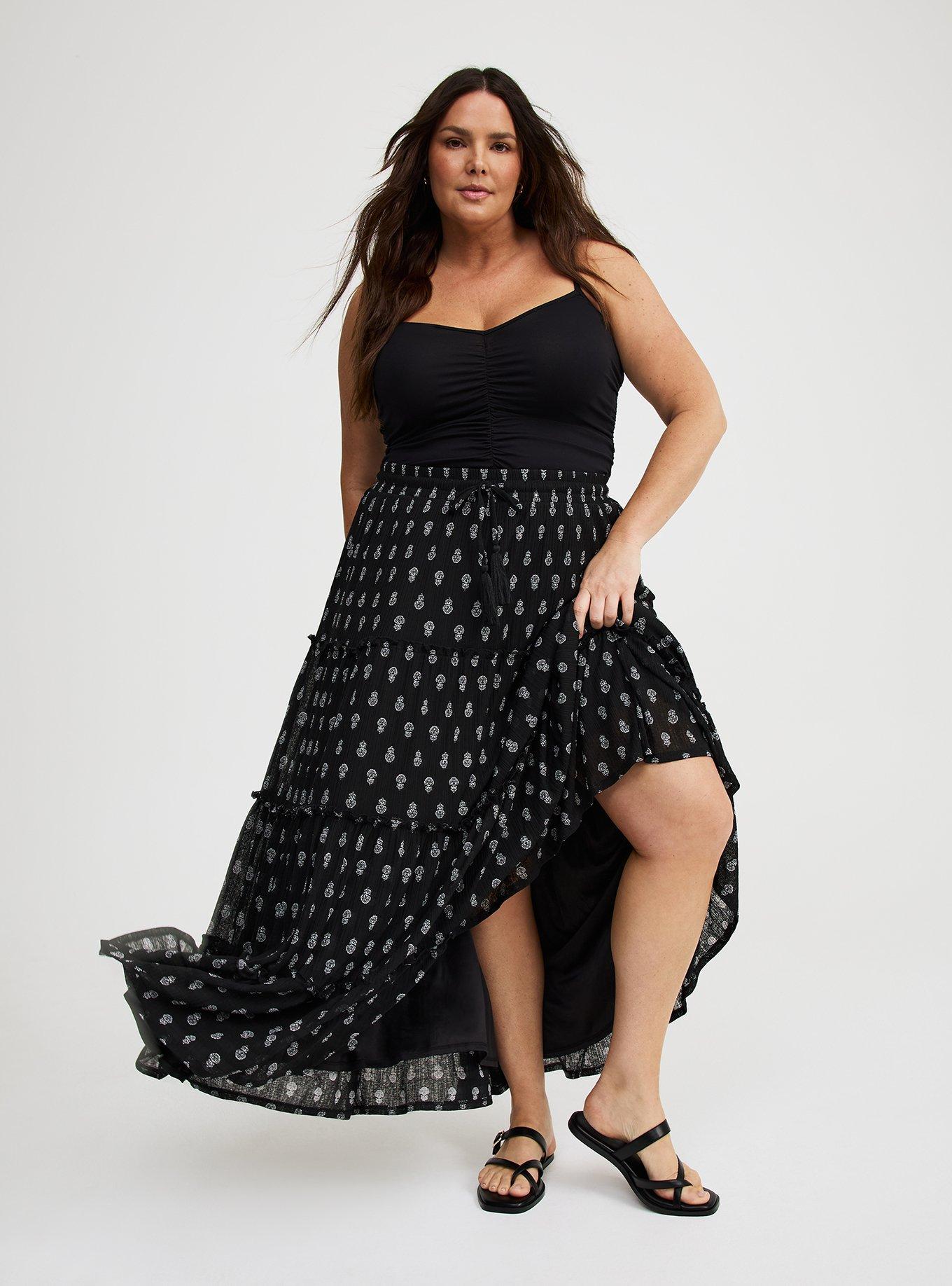 Maxi Tiered Drawstring Skirt