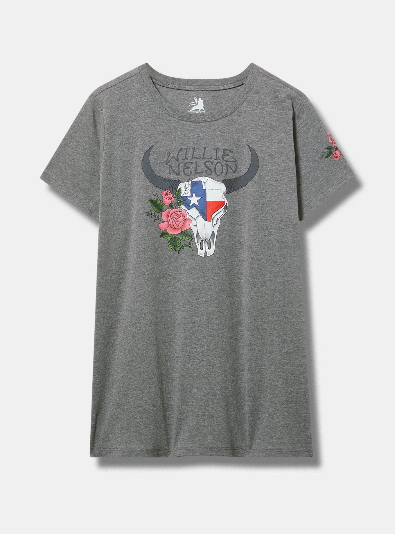 Willie Nelson Steer Skull Classic Cotton Crew Tee