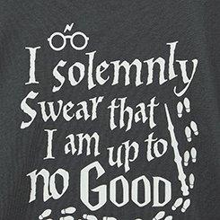 Harry Potter Solemnly Swear Oversized Cotton Crew Tee, VINTAGE BLACK, swatch