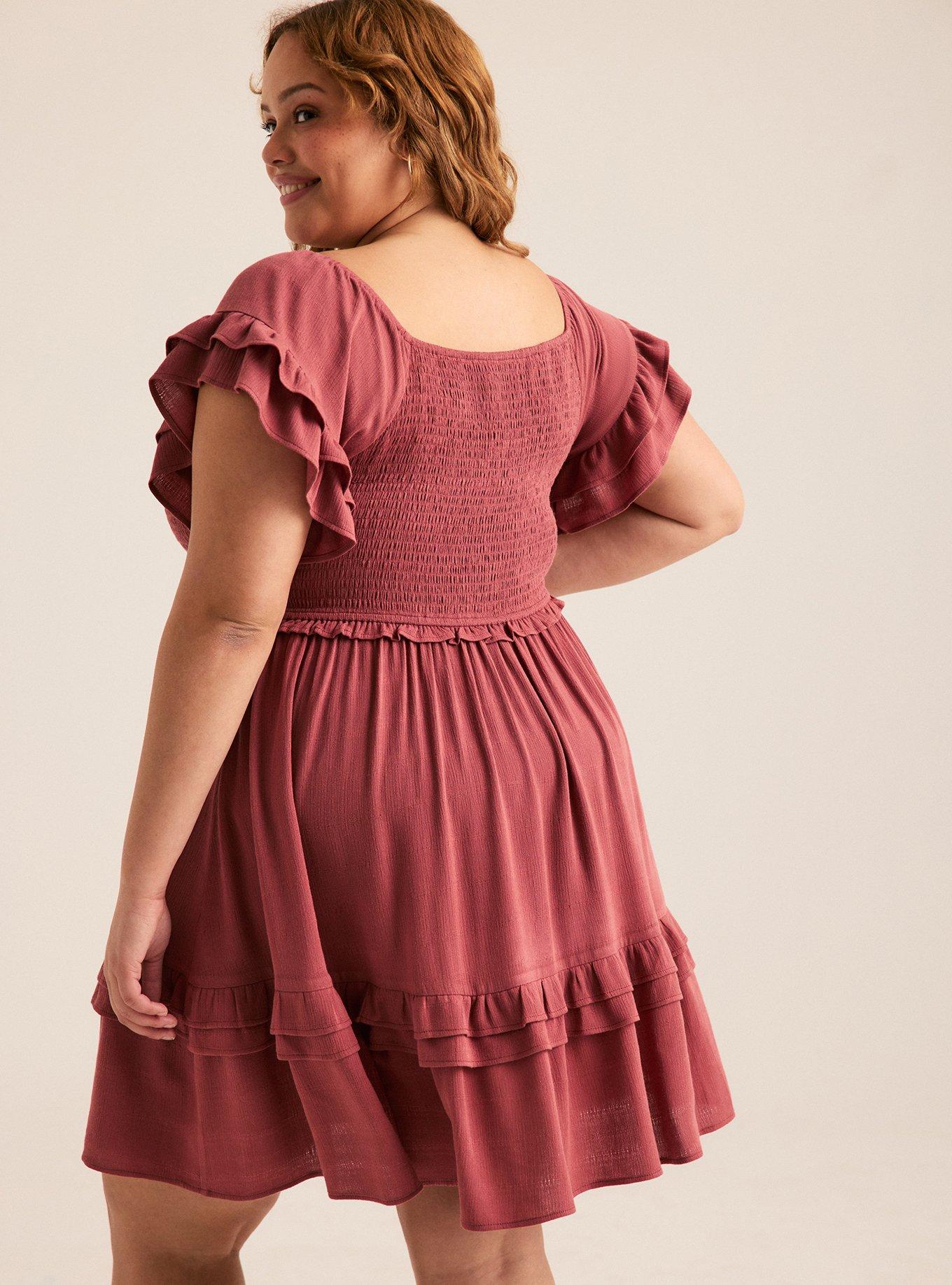 Festi Off-Shoulder Lace-Up Mini Dress, APPLE BUTTER, alternate