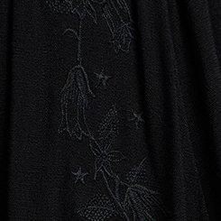 Nightfall Embroidered Slit Maxi Skirt, DEEP BLACK, swatch
