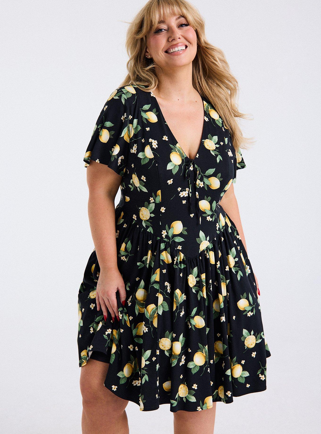 Retro Chic Flutter Swing Mini Dress, COLLEEN LEMONS BLACK, alternate