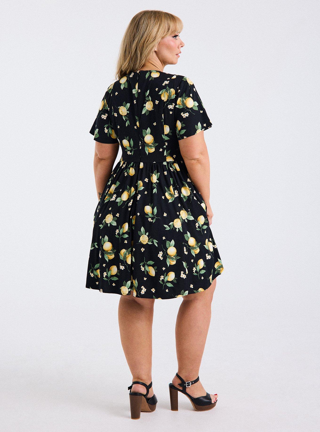 Retro Chic Flutter Swing Mini Dress, COLLEEN LEMONS BLACK, alternate
