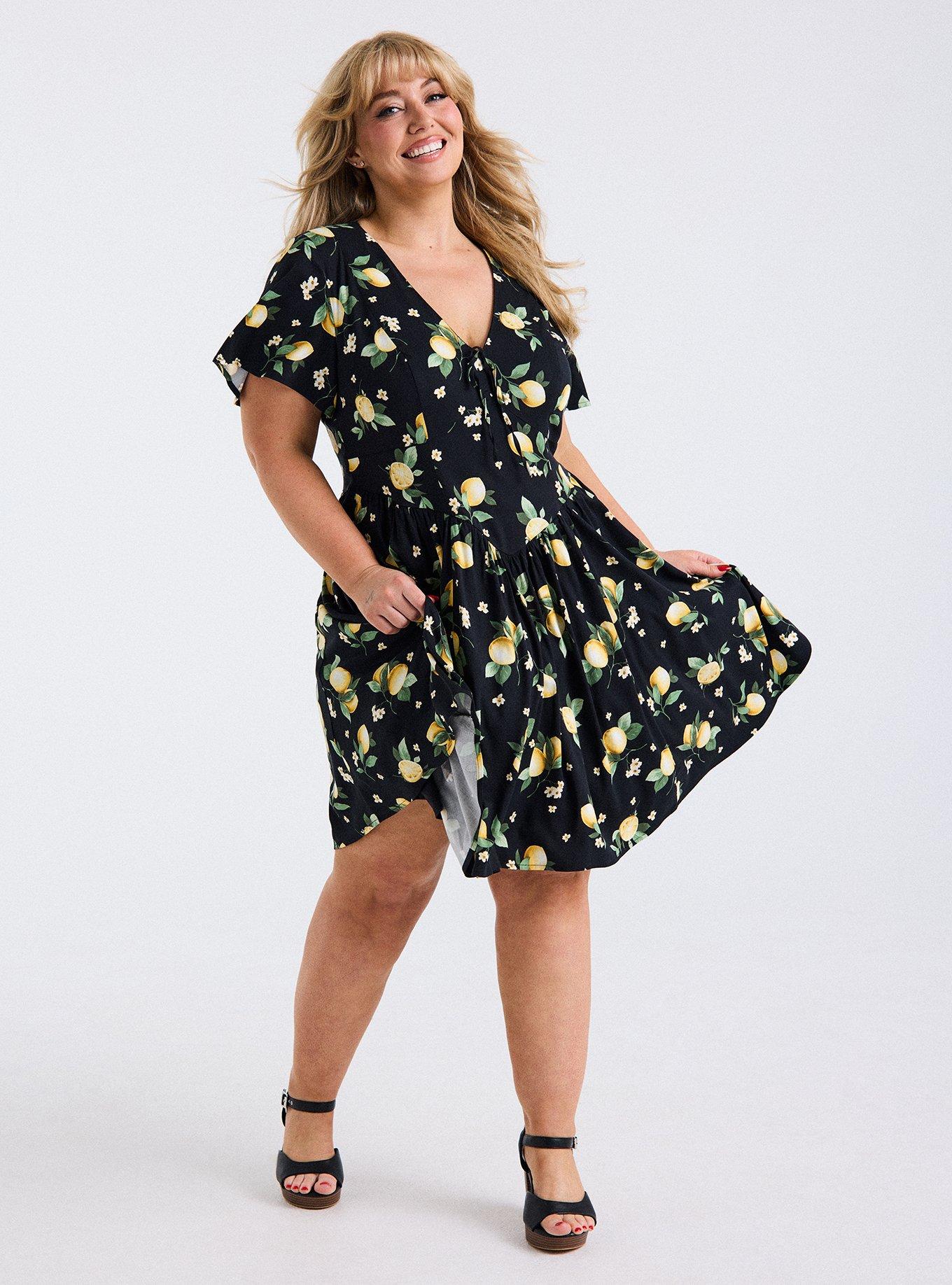 Plus Size - Retro Chic Flutter Swing Midi Dress - Torrid