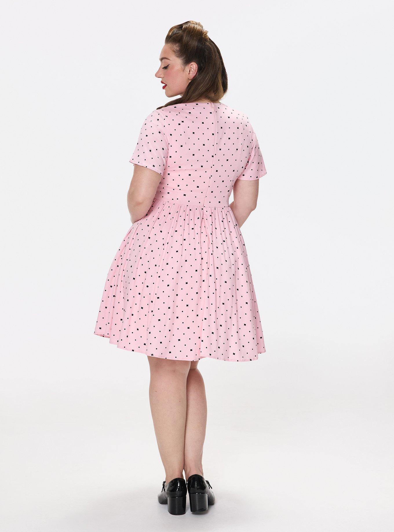 Retro Chic Flutter Sleeve Swing Mini Dress, BEZU CATS PINK ALMOND BLOSSOM, alternate