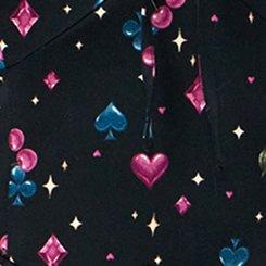 Retro Chic Flutter Sleeve Swing Mini Dress, CHERRY CARDS DEEP BLACK, swatch