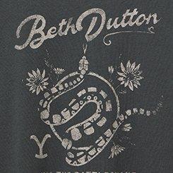 Plus Size Yellowstone Beth Dutton Relaxed Cotton Crew Tee, VINTAGE BLACK, swatch