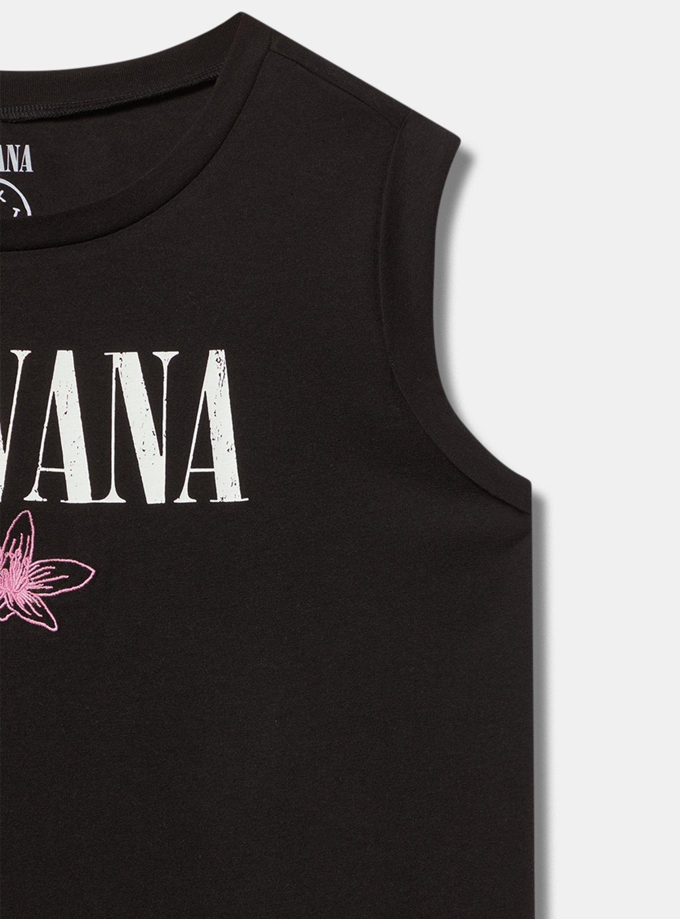 Nirvana Cotton Roll Sleeve Embroidered Tank