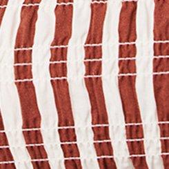 Smocked Tube Mini Dress, CLASSIC STRIPE CLOUD DANCER / ROASTED RUSSET, swatch