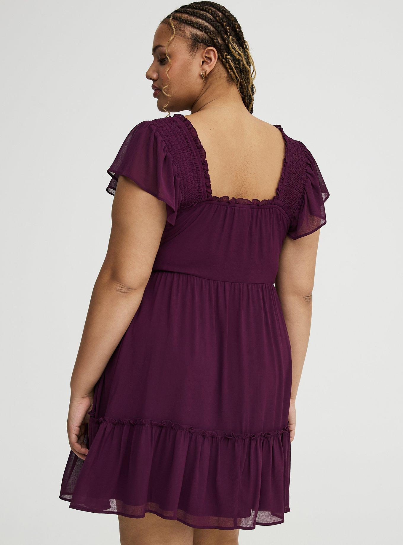 Ruffle Chiffon Mini Dress, WINTER BLOOM, alternate