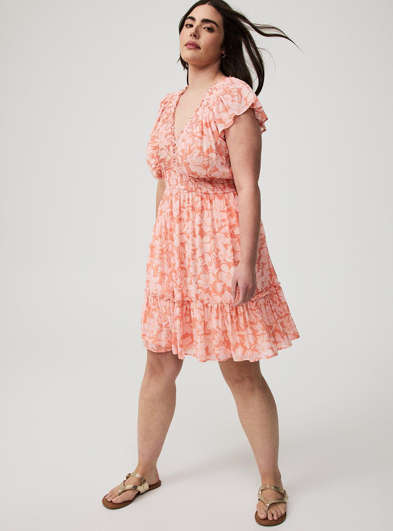 Ruffle Chiffon Mini Dress, BAJA FLORAL CAMELLIA, alternate