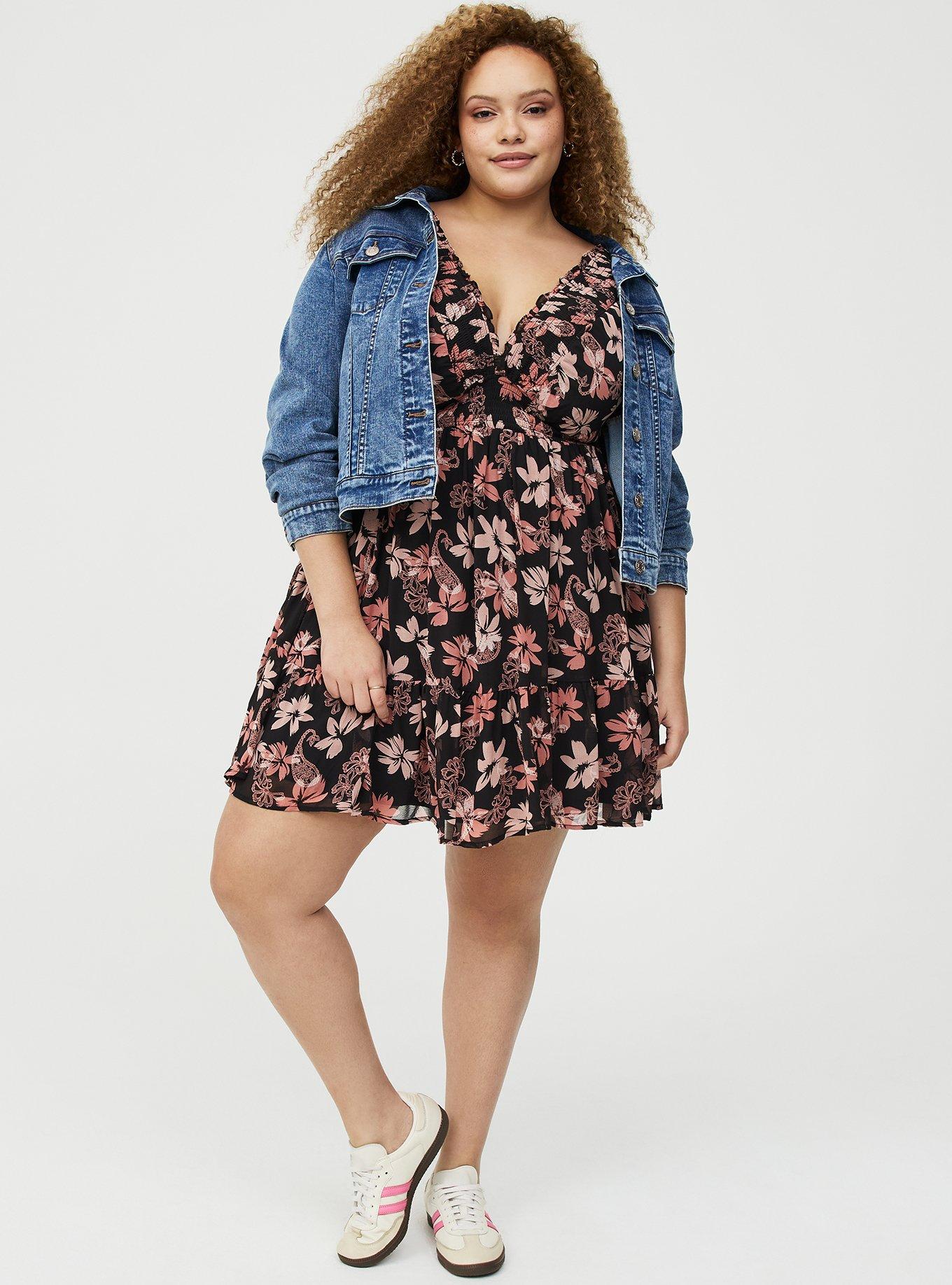 Ruffle Chiffon Mini Dress, BACKLIGHT PAISLEY FLORAL BLACK, alternate