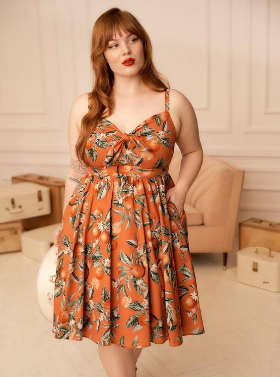 Plus Size - Retro Chic Tie-Front Skater Dress - Torrid Plus Size - Retro Chic Tie-Front Skater Dress - Torrid